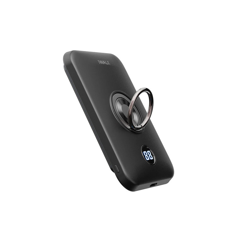 iWalk Power Grip 6000mAh 15W Magnetic Power Bank - Black - مزود طاقة